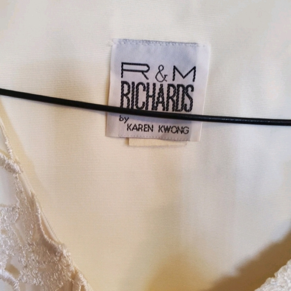 Vintage Ivory Lace Front Blouse Size 6 - Picture 4 of 9